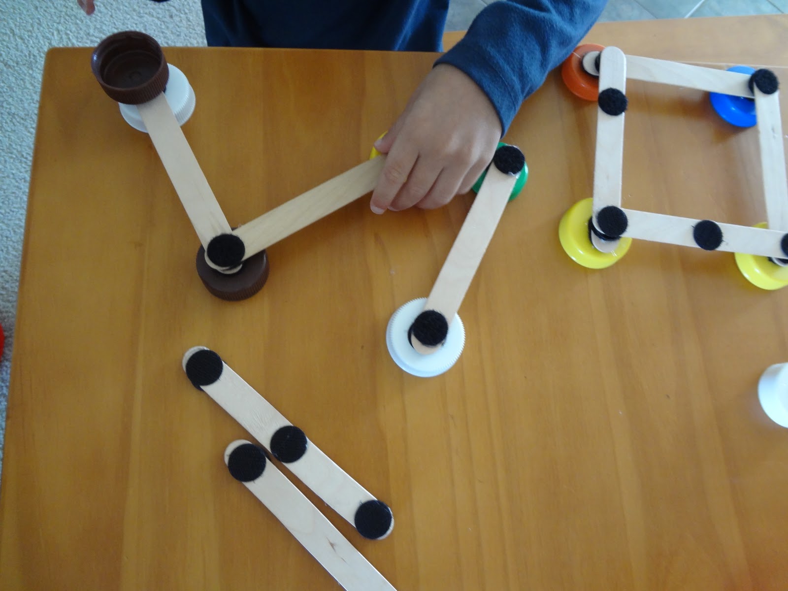 Time for Play Velcro, Craft Sticks and Bottle Lids...Oh My!