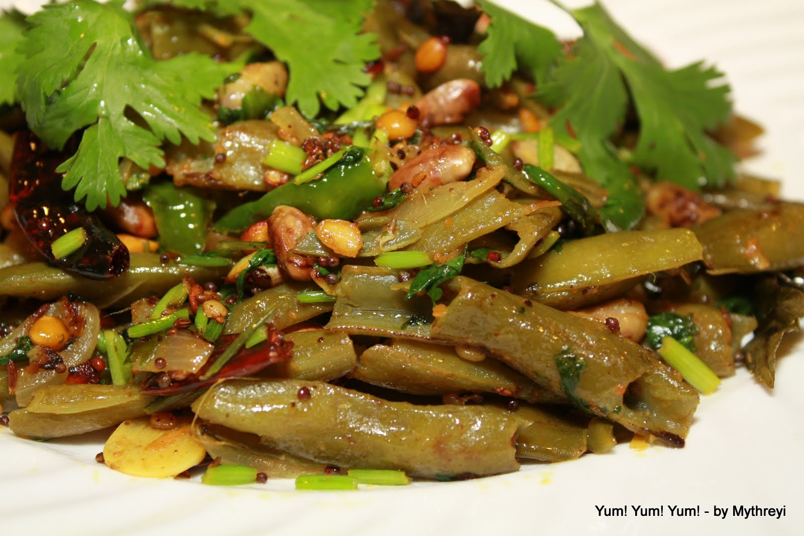Yum! Yum! Yum! Chikkudu Kaya Vepudu Indian Broad Beans Stir Fry