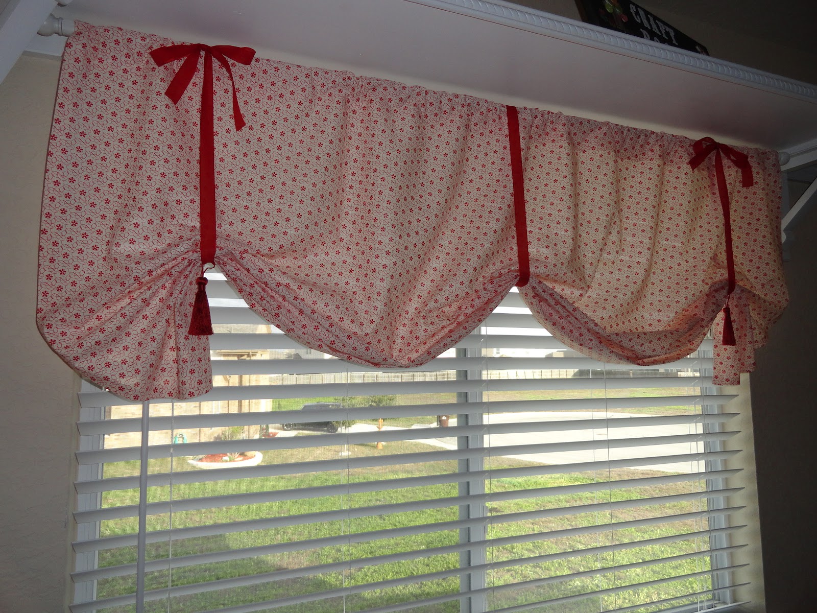 Our Home Away From Home Homemade valance for my craft room
