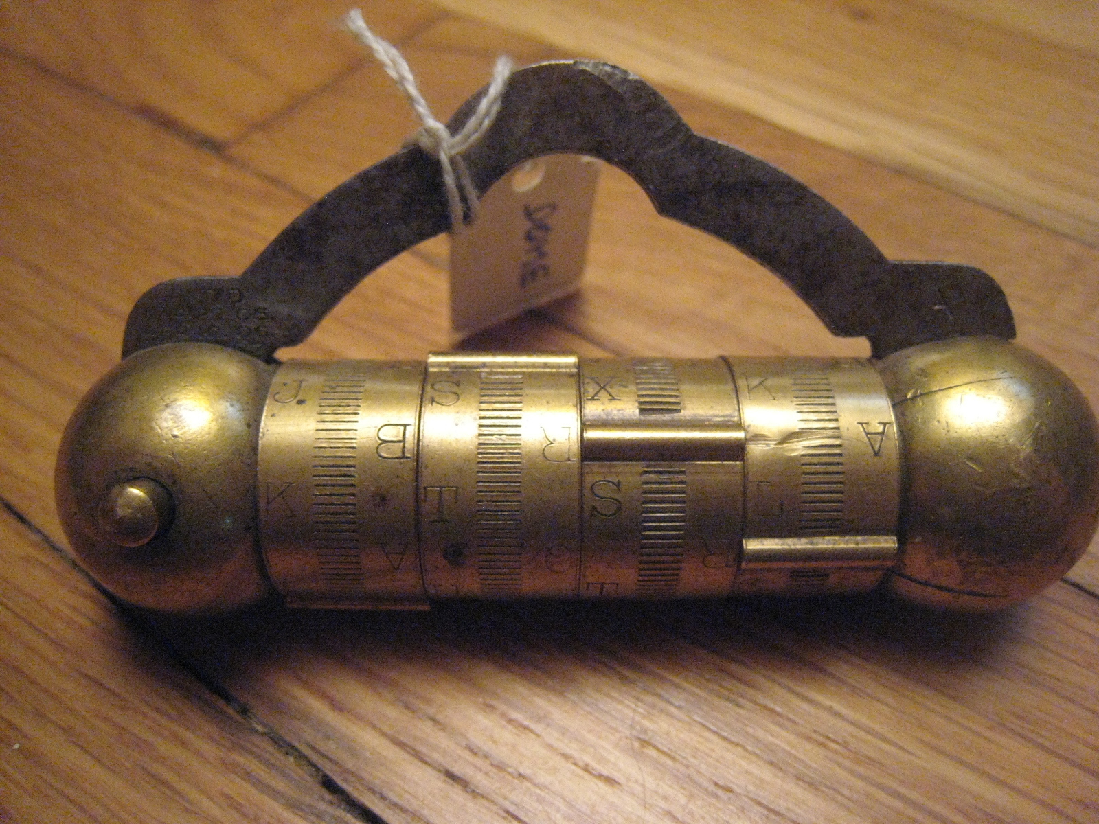 RestraintsBlog PERMUTATION LOCK CO. BRASS 4 WHEELS COMBINATION PADLOCK