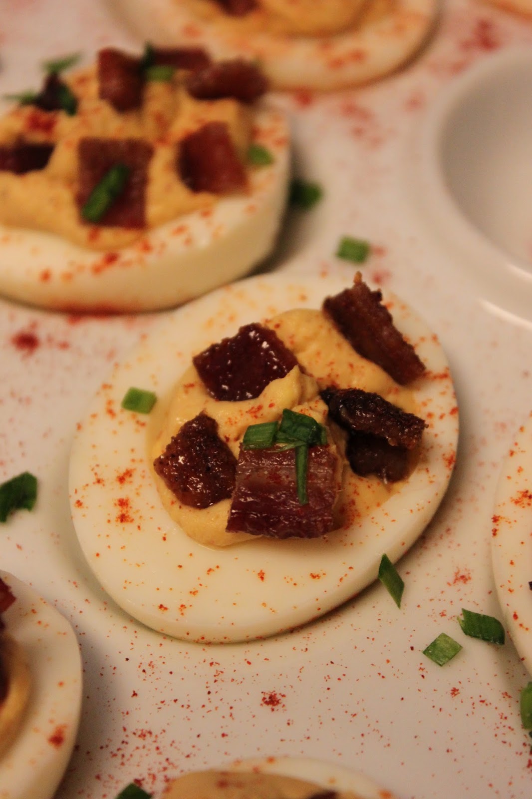 Megsiemay Makes Bacon Candy Chipotle Deviled Eggs