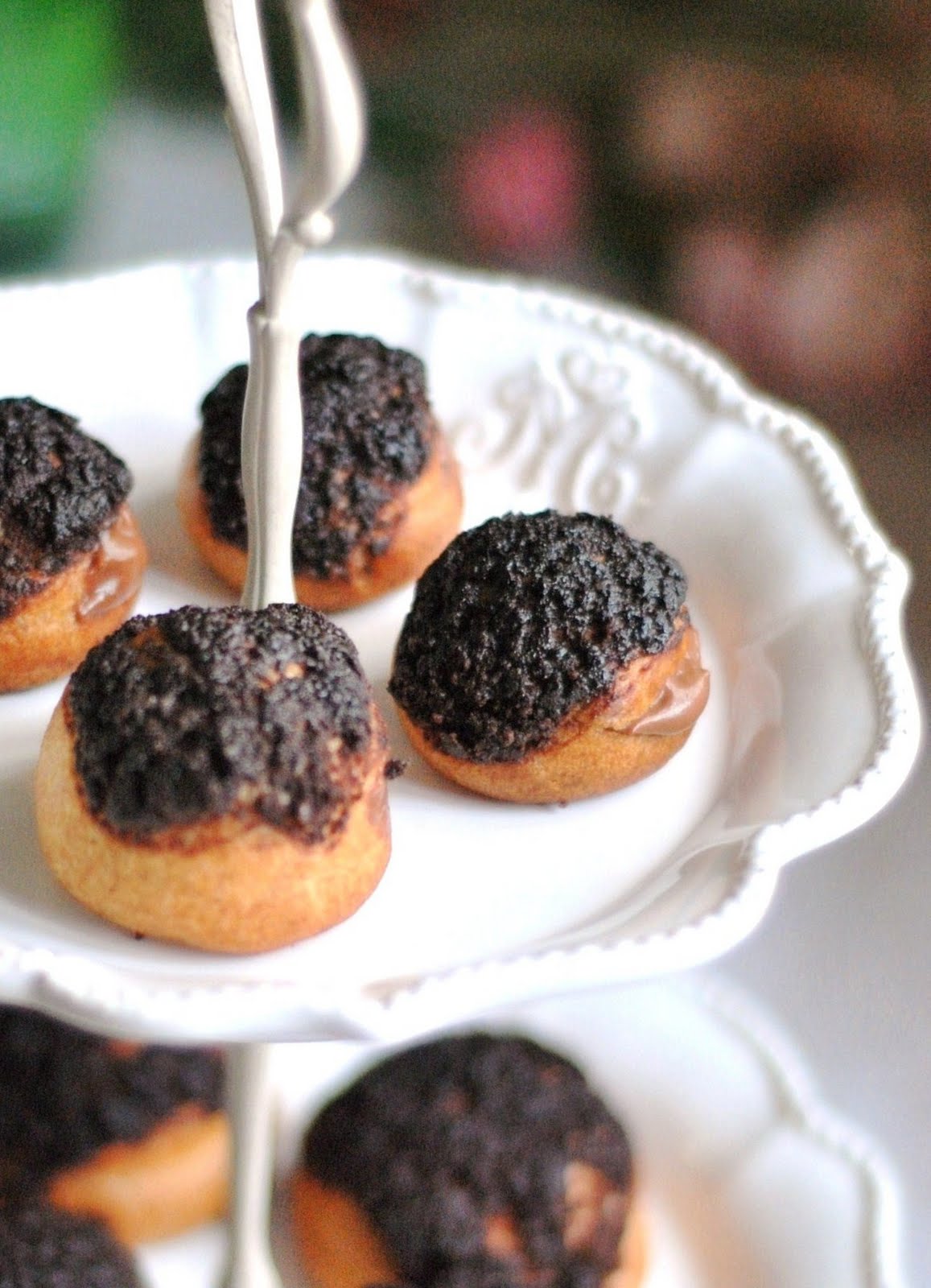 Sweets and Loves Cookie Topped Chocolate Cream Puffs