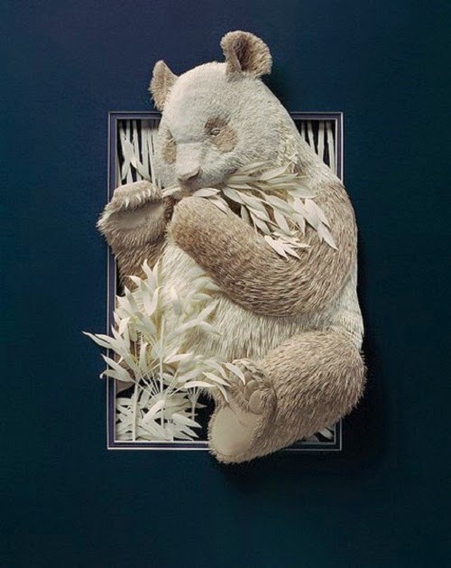 animal paper sculpture by Calvin Nicholls