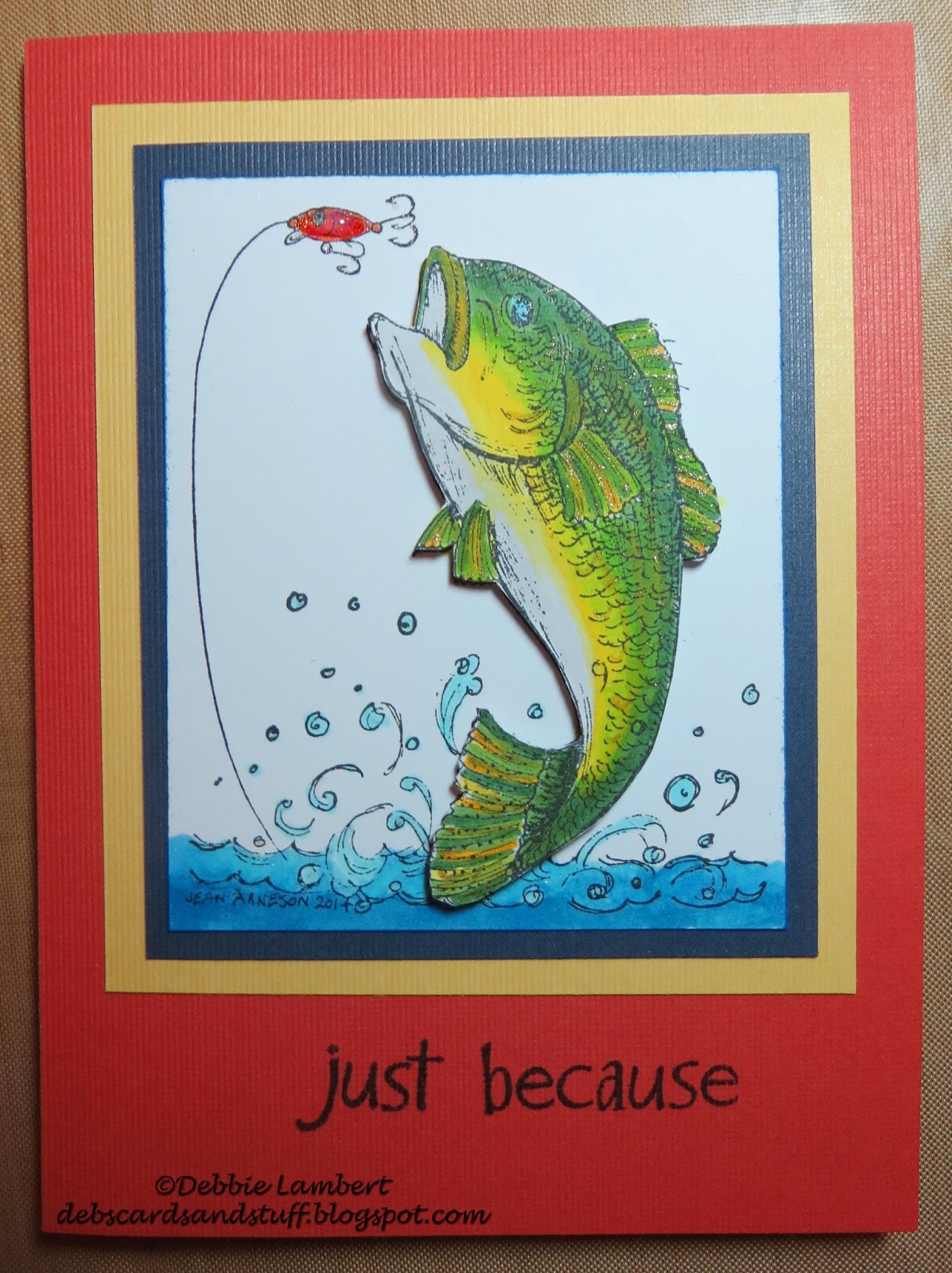 Debbies Creations A Fishing Card Northwoods Rubber Stamps and Copic