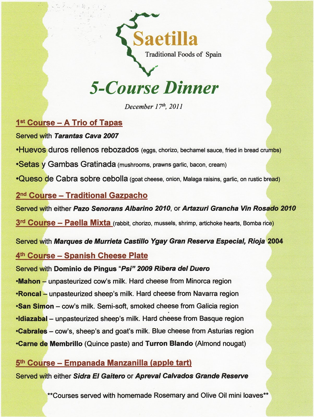 3 course meal menu templates