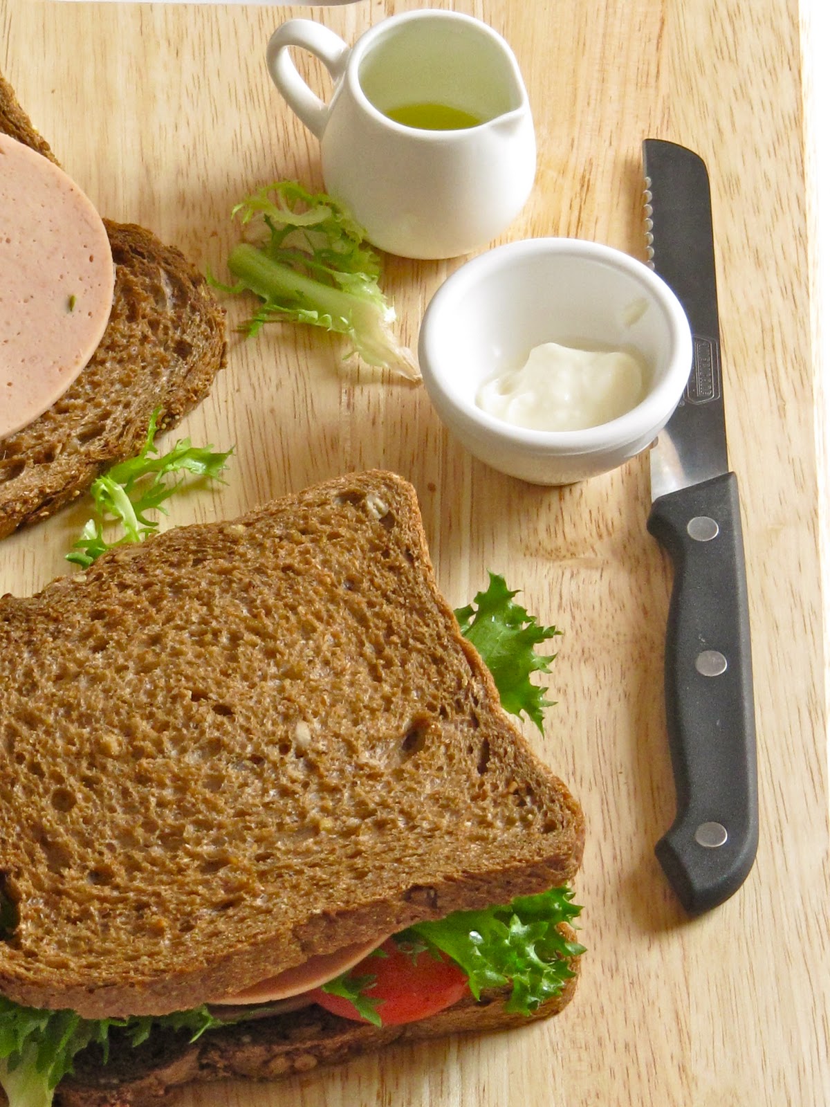 Plateful Grilled Chicken Mortadella Sandwich