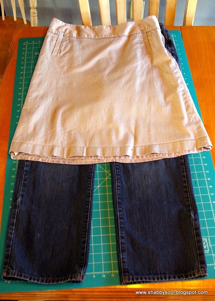 Shabby Soul Jeans to Skirt Tutorial