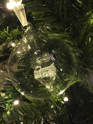 glass bauble with deer inside