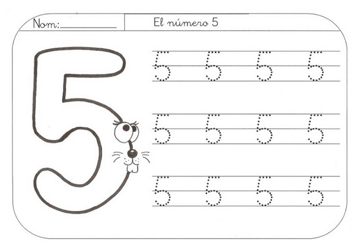 Trabajando en Educación Infantil: 10 fichas del número 5