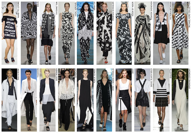 Colour palette, SS16, Spring/Summer 2016, fashion trends, NYC fashion week, New York fashion week, black and white trend, monochrome colours, monochrome, colour palette, trending