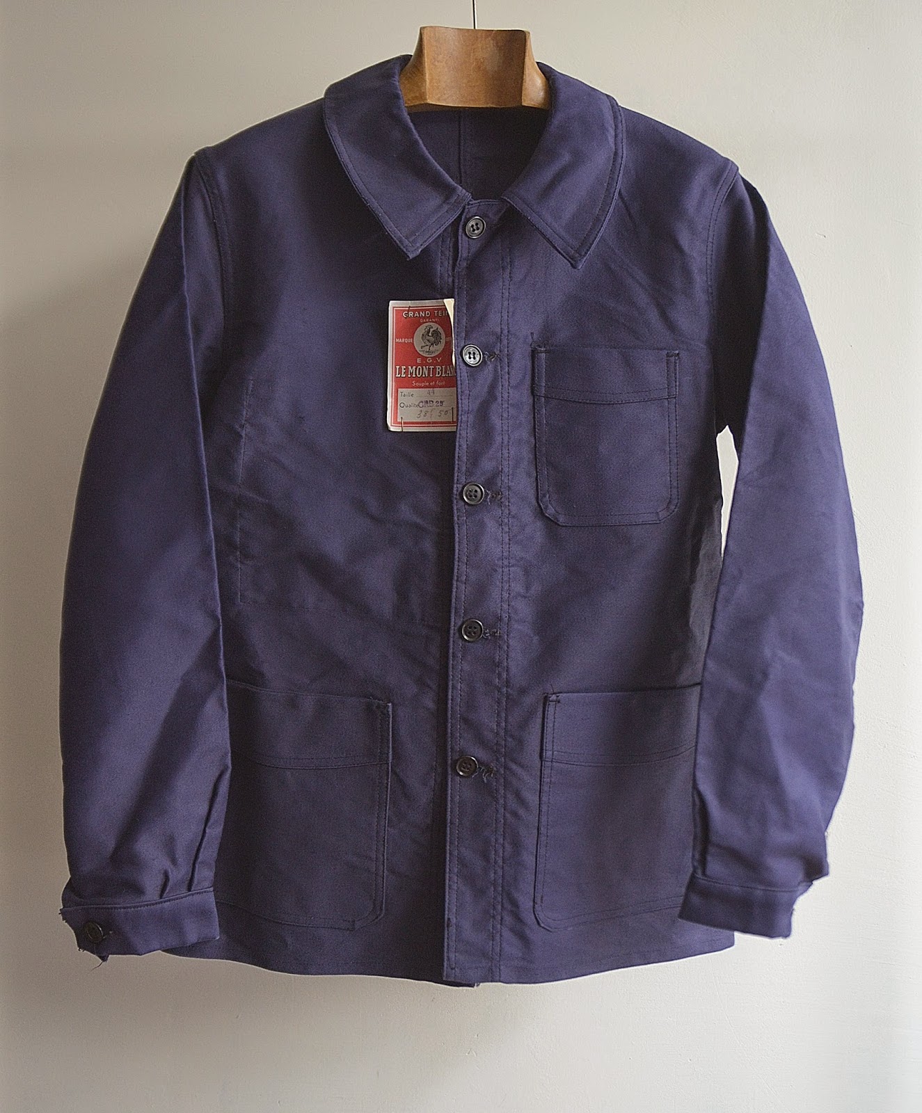 encore 1940s～1950s french work blue moleskin jacket "dead stock"