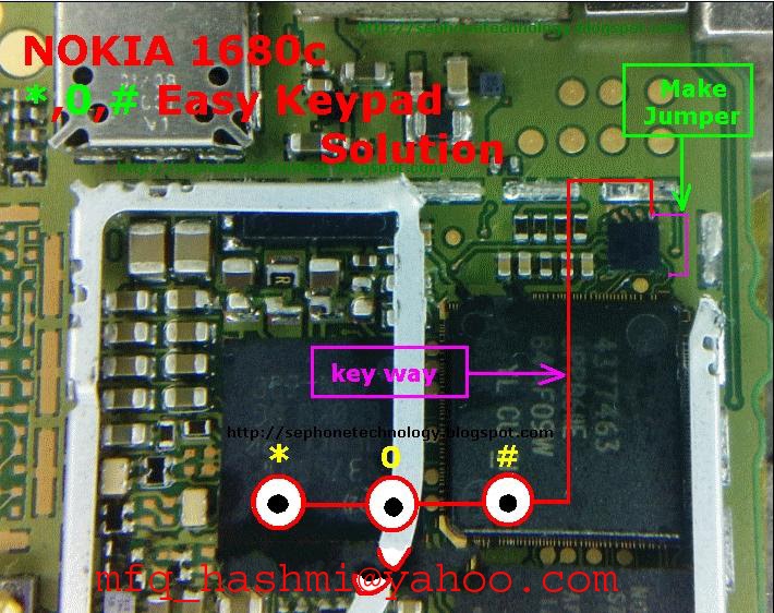 Nokia 1680 Keypad * 0 not working Solution Information