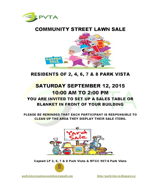 park vista tenants association community street lawn sale save