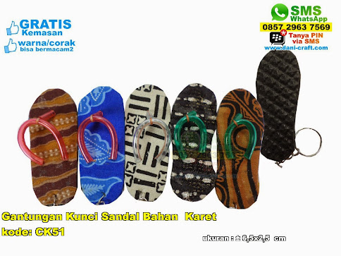 Gantungan Kunci Sandal Bahan Karet