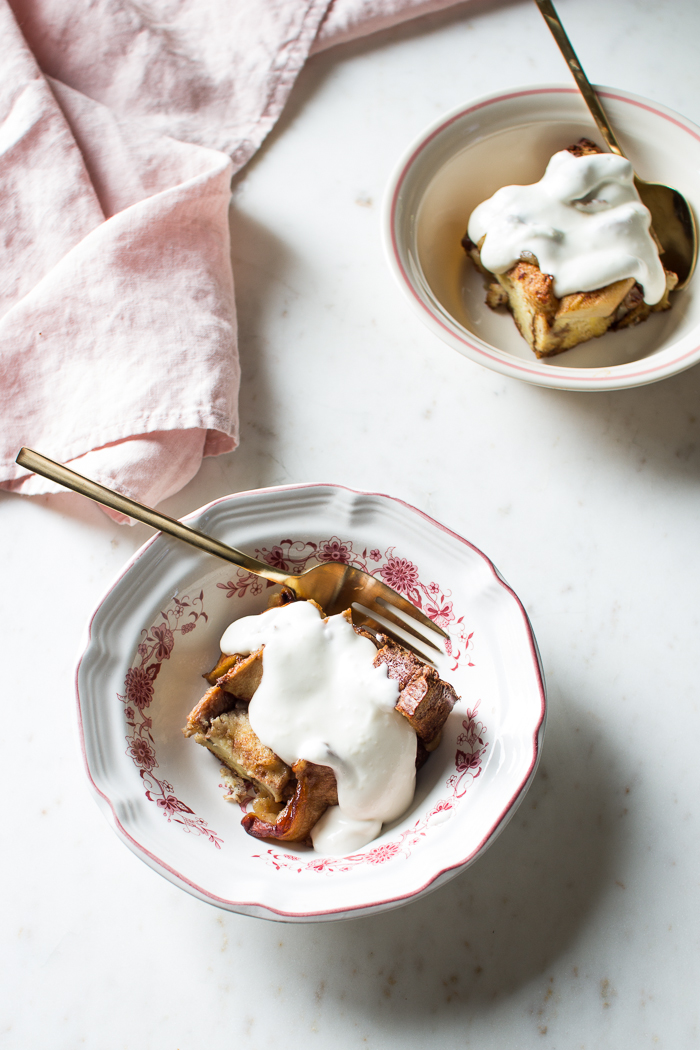 Flourishing Foodie Apple Cinnamon French Toast Casserole with a Cream Cheese icing