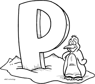 Printable Preschool Alphabets Uppercase Letter P Penguin Coloring Page For Kids