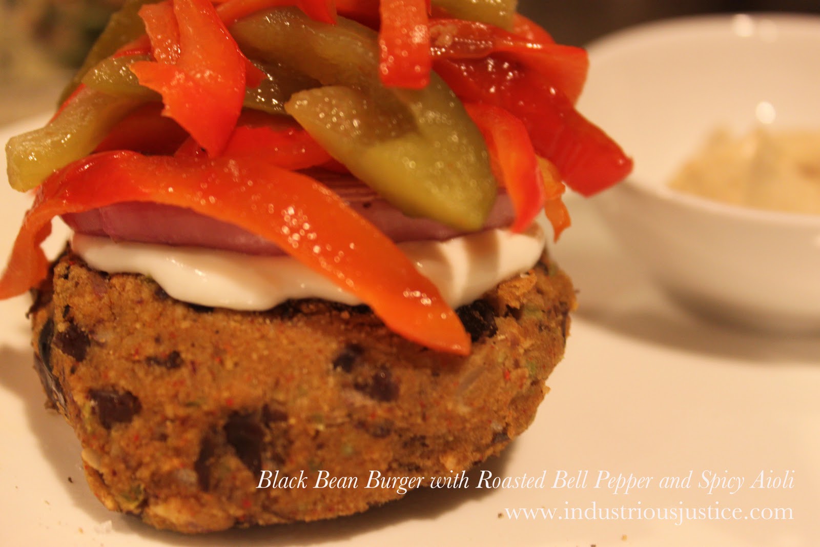 industrious justice Recipe Black Bean Burgers with Roasted Peppers