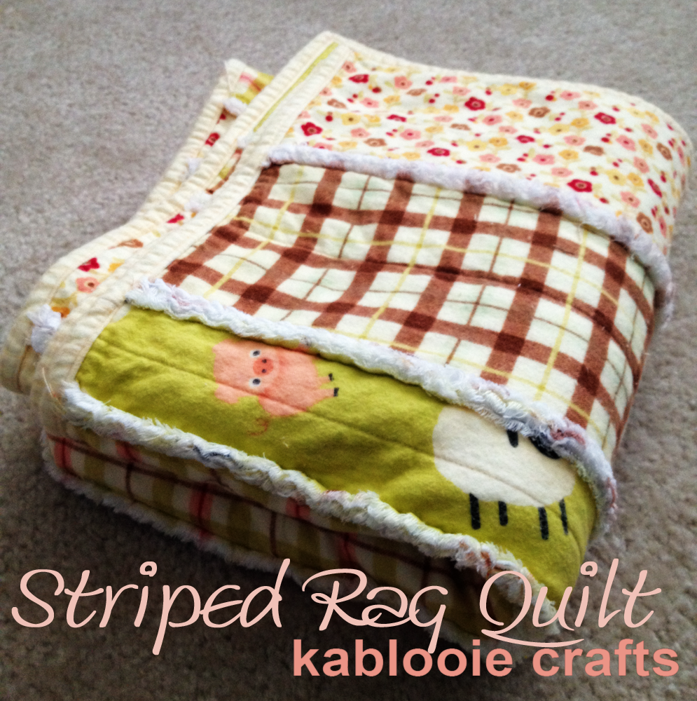 kablooie crafts Striped Rag Quilt