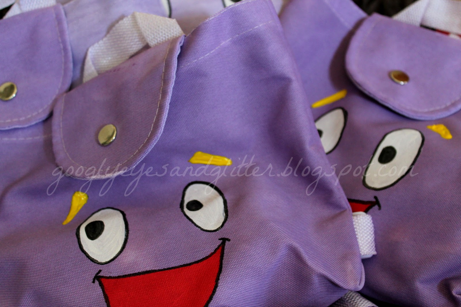 Googly Eyes & Glitter DIY Dora Backpacks for Party Favors