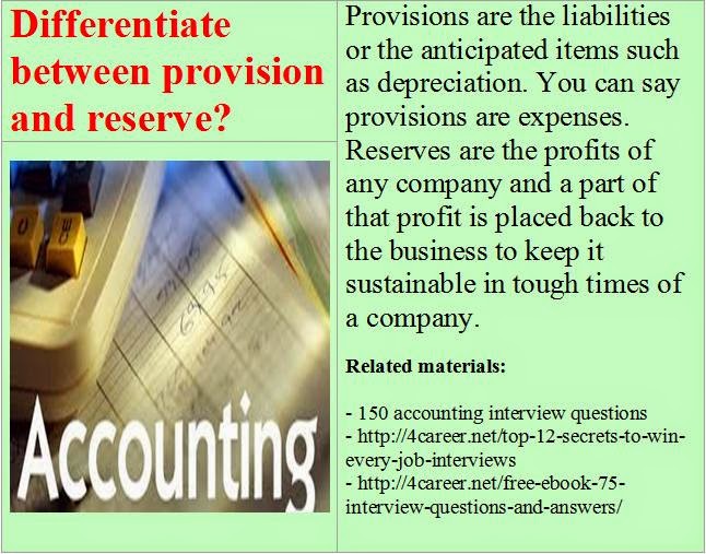 accounting interview questions differentiate between provision and interview questions accounting