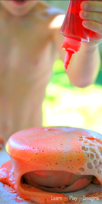 Create giant foamy eruptions without using vinegar - so much fun for kids of all ages!