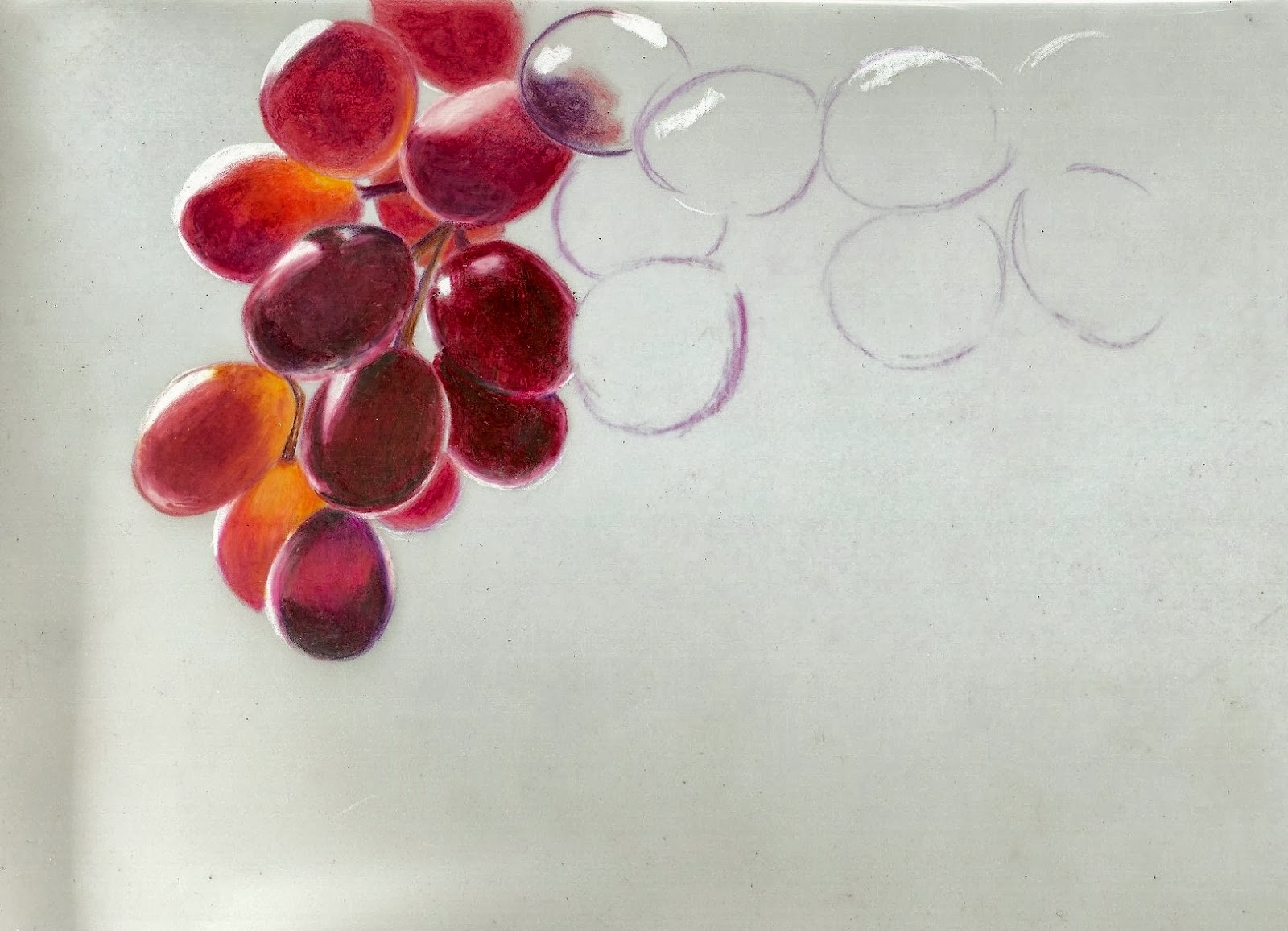 ART STEPPING STONES Colored pencils on drafting film wip