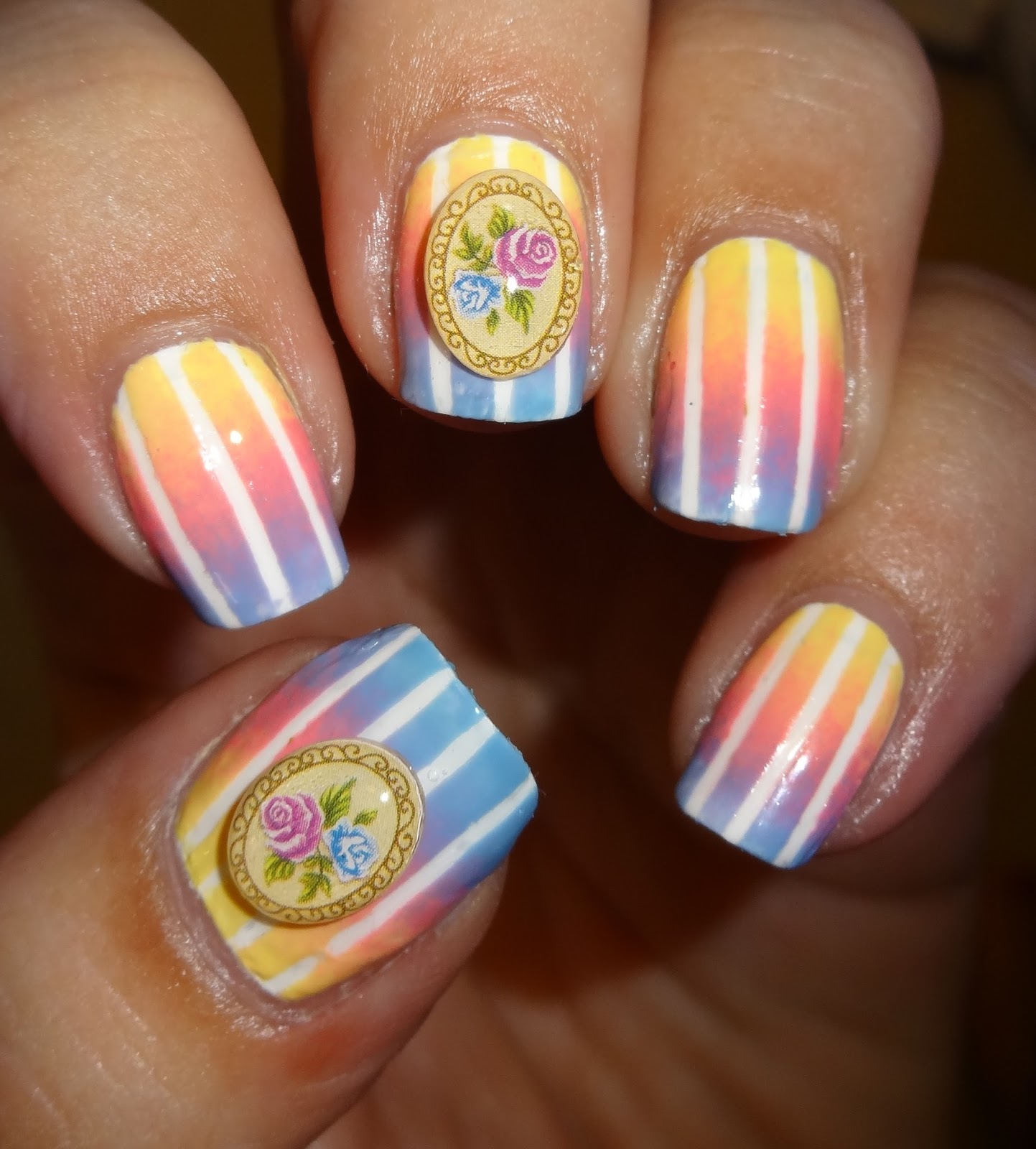 Summer Nails with Charms