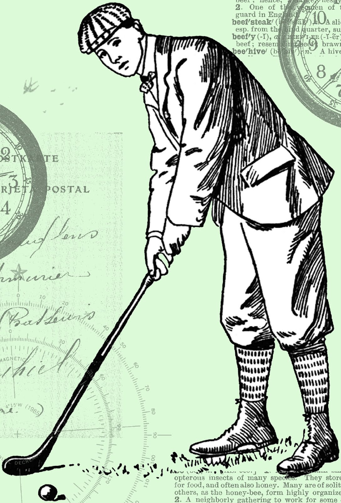 FREE ViNTaGE DiGiTaL STaMPS: Free Vintage Digital Stamp - Golf Guy