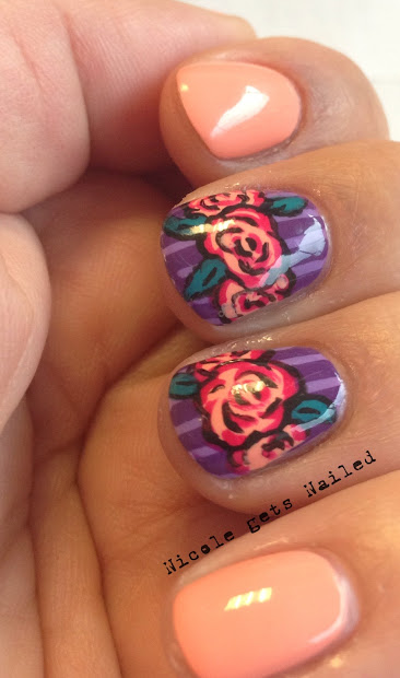 nicole nailed striped roses