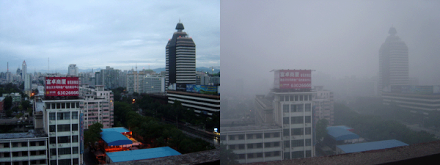Beijing smog comparison August 2005