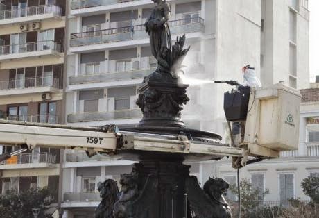 Η νέα εικόνα των συντριβανιών της πλατείας Γεωργίου   Αχαΐα