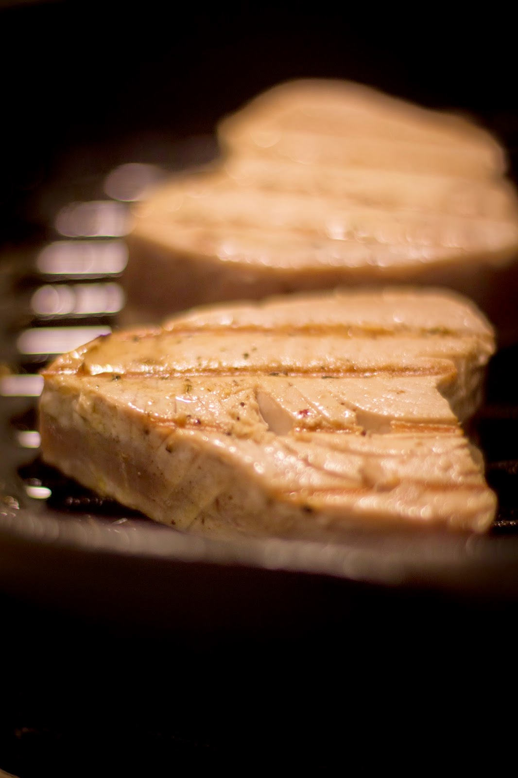 My Weekend's Cooked Grilled Tuna Steaks with Lemon Caper Butter Sauce