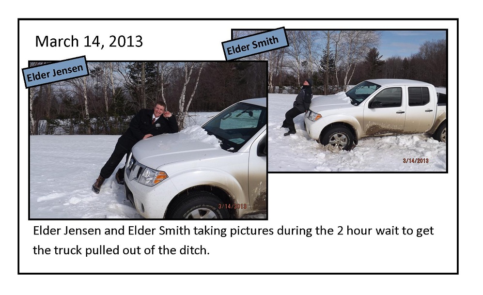 March 14, 2013 Truck stuck in the ditch