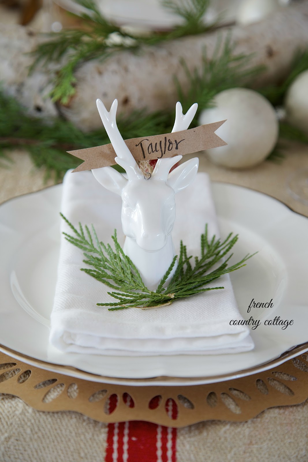 Reindeer place card holders FRENCH COUNTRY COTTAGE