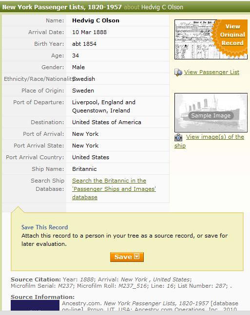 new york passenger lists