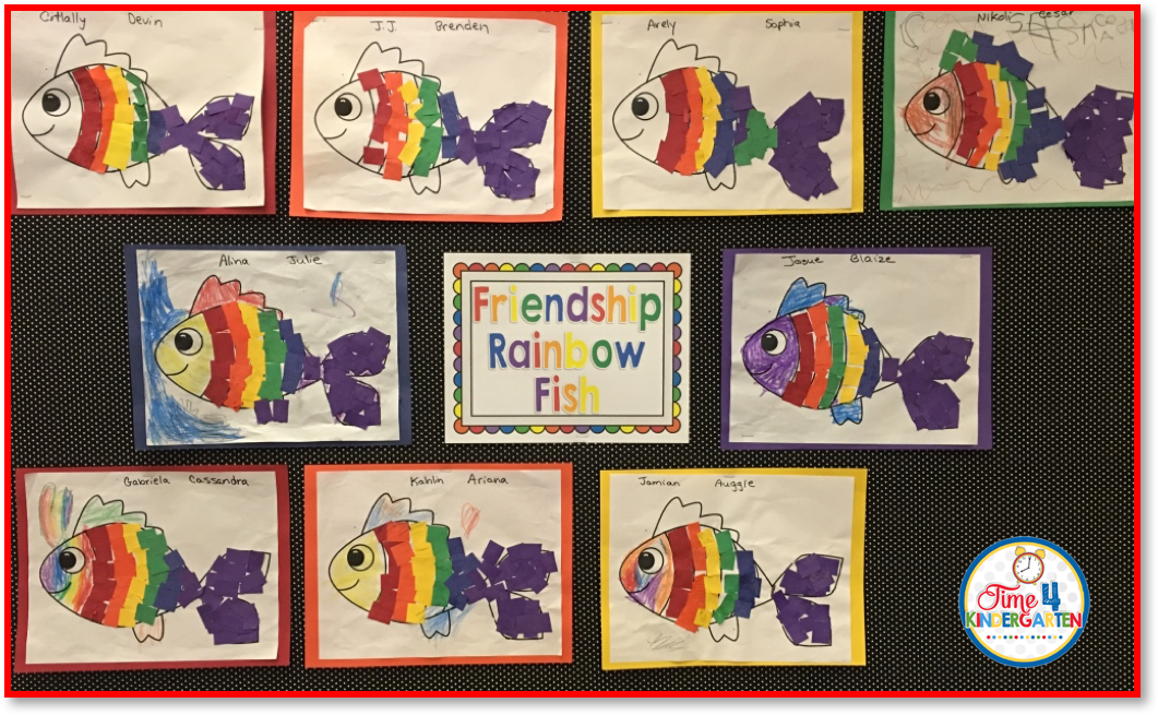Fine Motor Activities With Rainbow Names and Fish