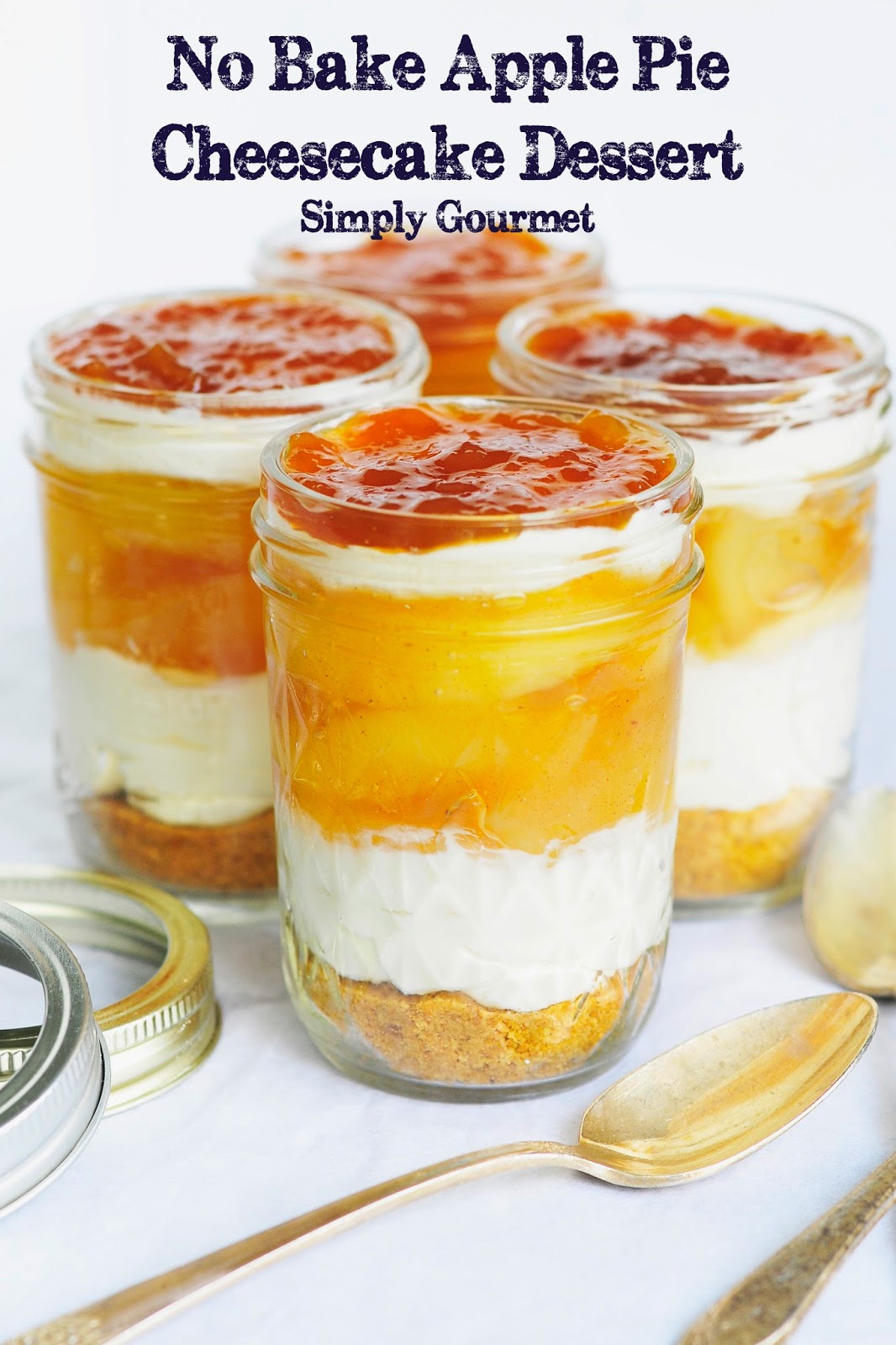 No Bake Caramel Apple Cheesecake