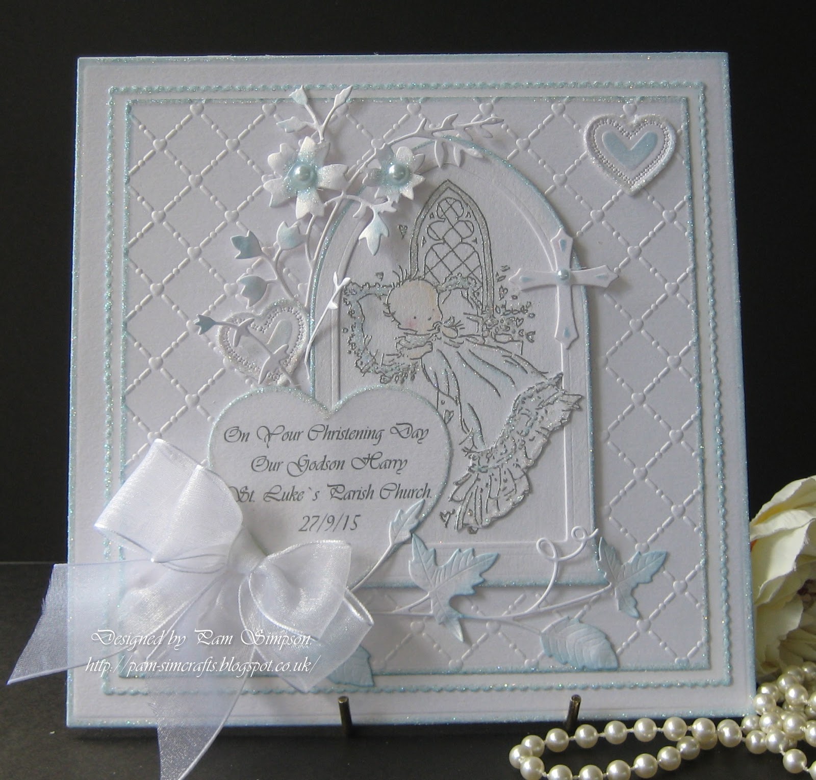 pamscrafts Two Christening Cards from Godparents..