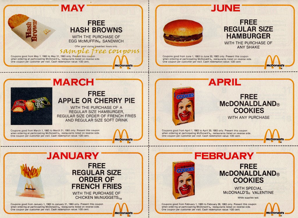 Coupons mcdonalds november 2019