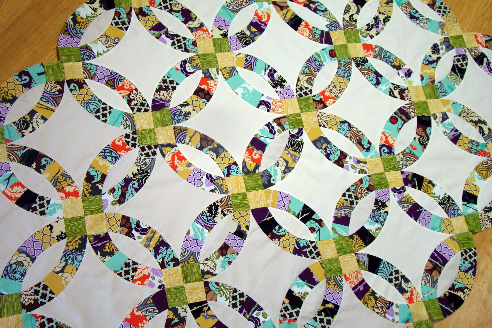 SewCraftyJess Double Wedding Ring Quilt Top