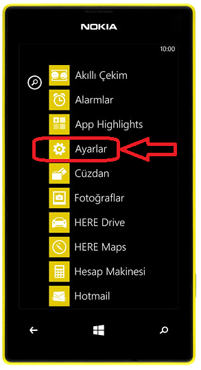 programsepetimiz nokia lumia 520 format