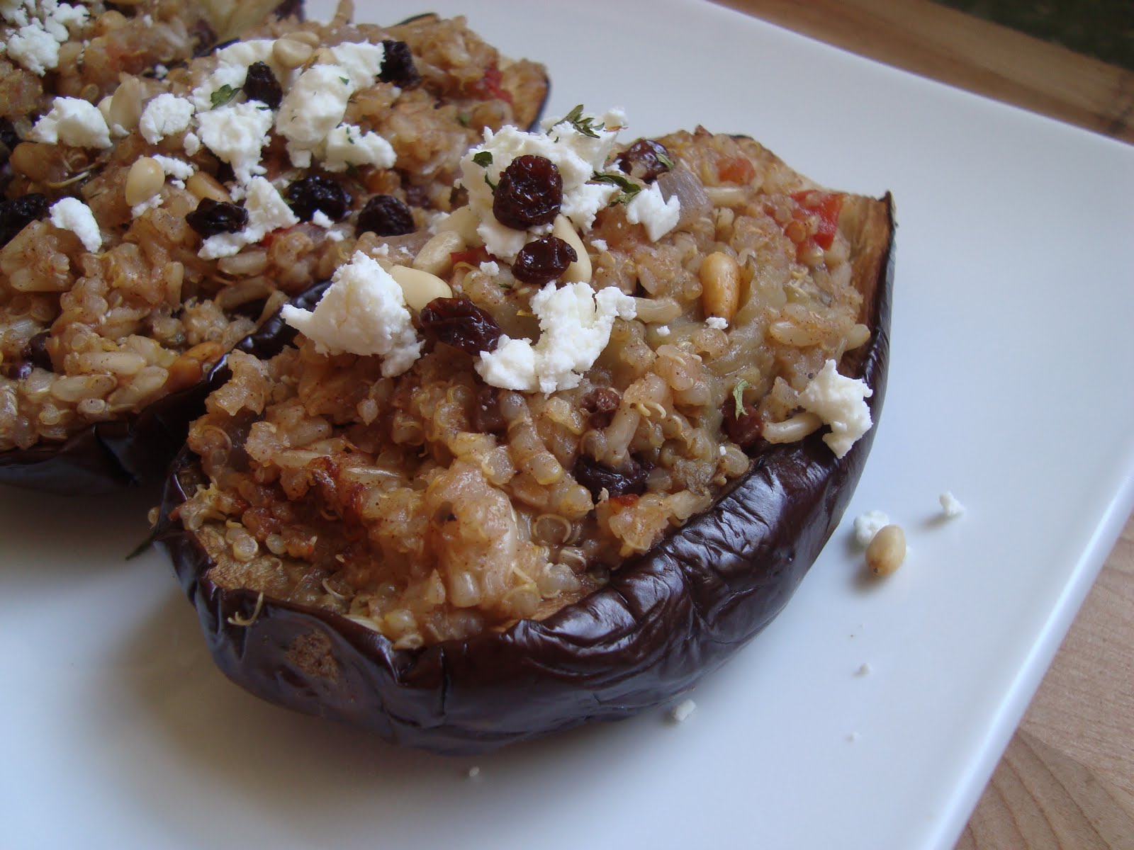 Eggplant with Cinnamon, Pine Nut and Currant Pilaf Cooking with Claudine