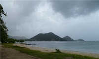 The view south from the Gros Islet public beach