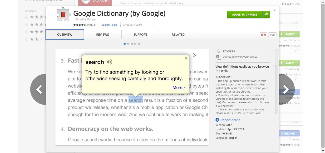 J.Jaru Google Chrome Extensions Google Dictionary และการตั้งค่า My