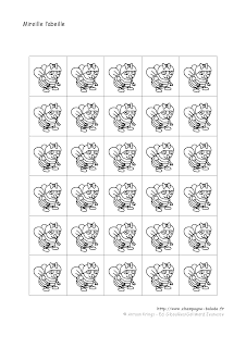 Planche d'images à imprimer et découper Mireille l'abeille