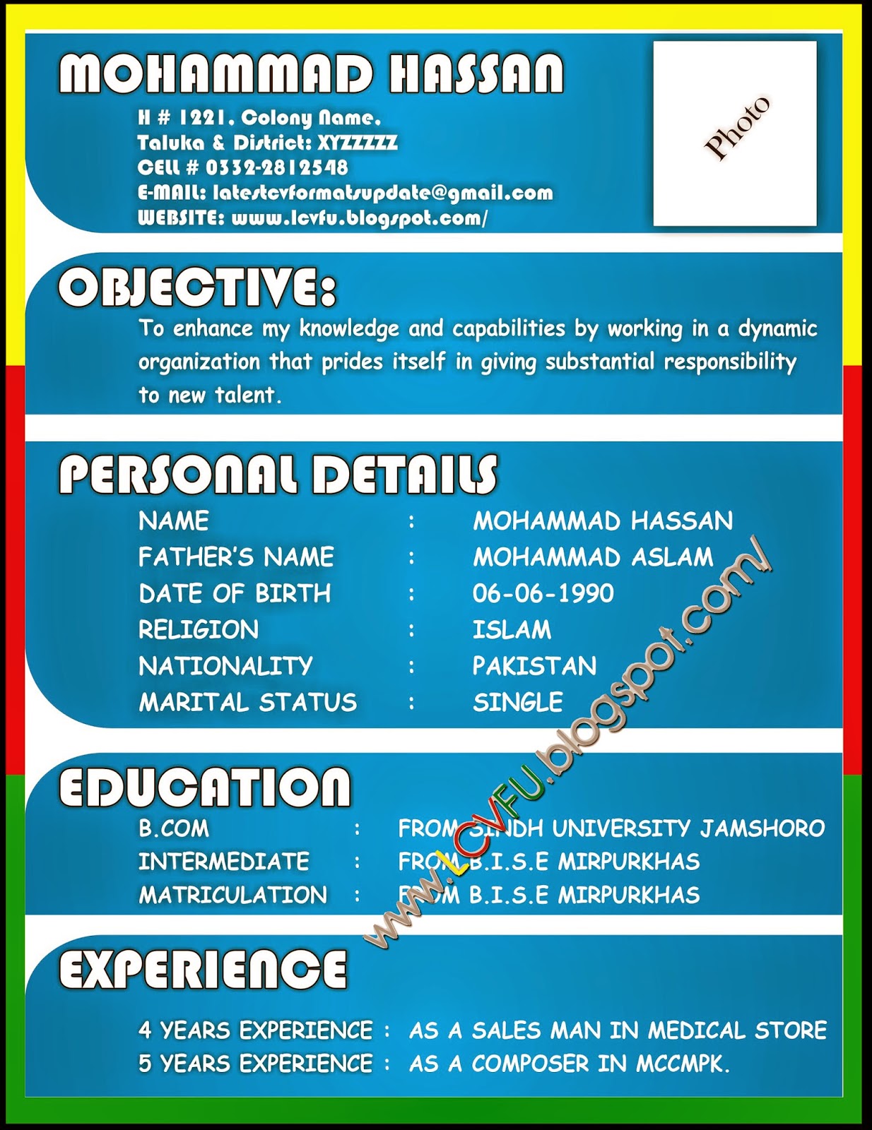 new cv writing format
