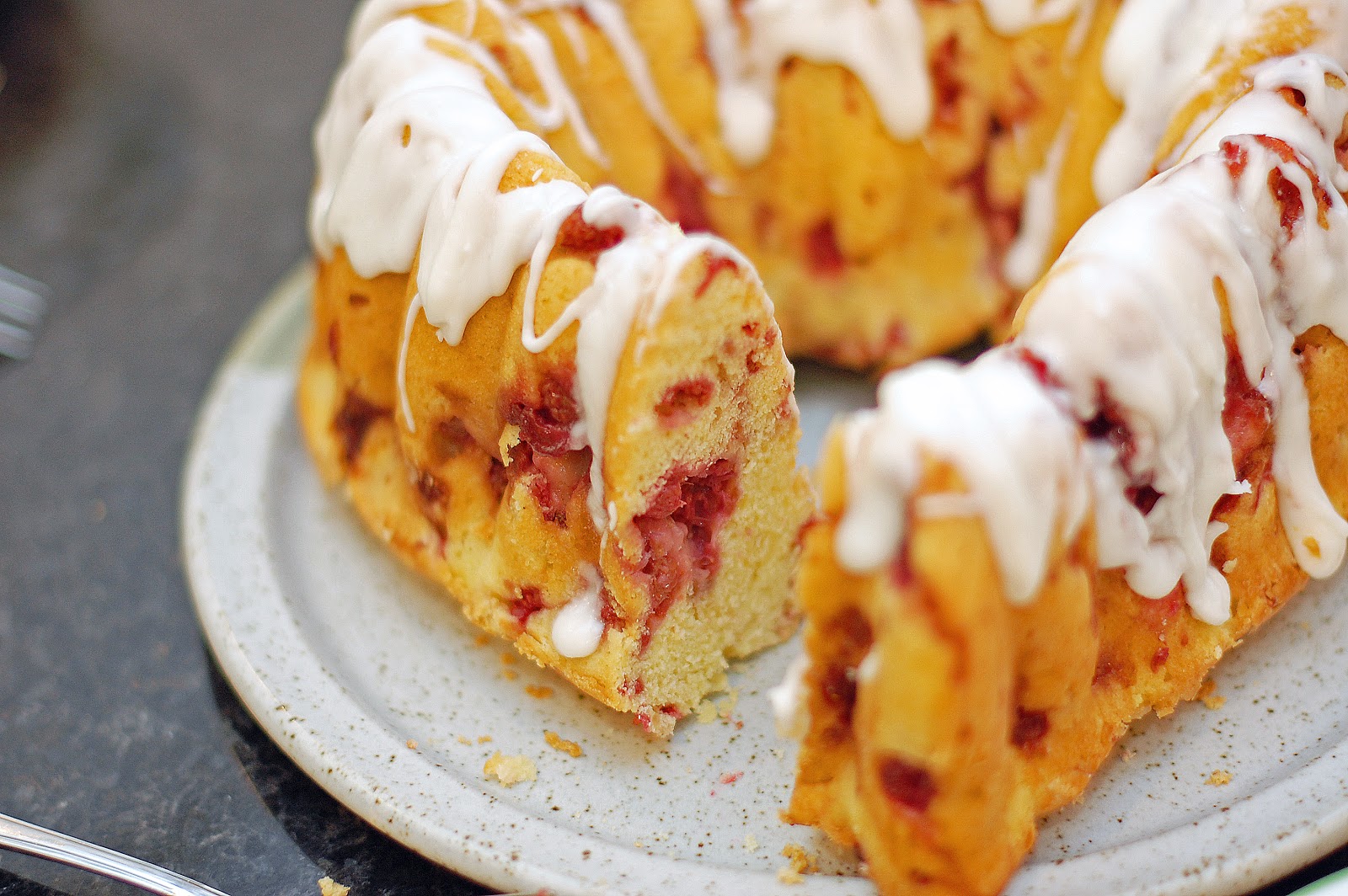In Michelle's Kitchen Lemon Raspberry Buttermilk Bundt Cake