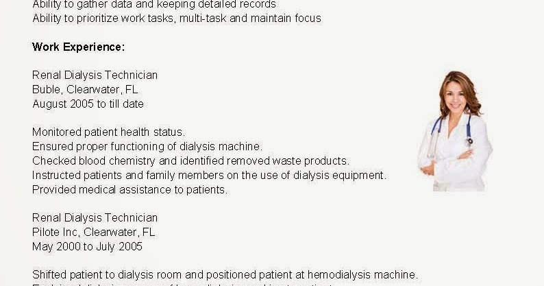dialysis technician resumes