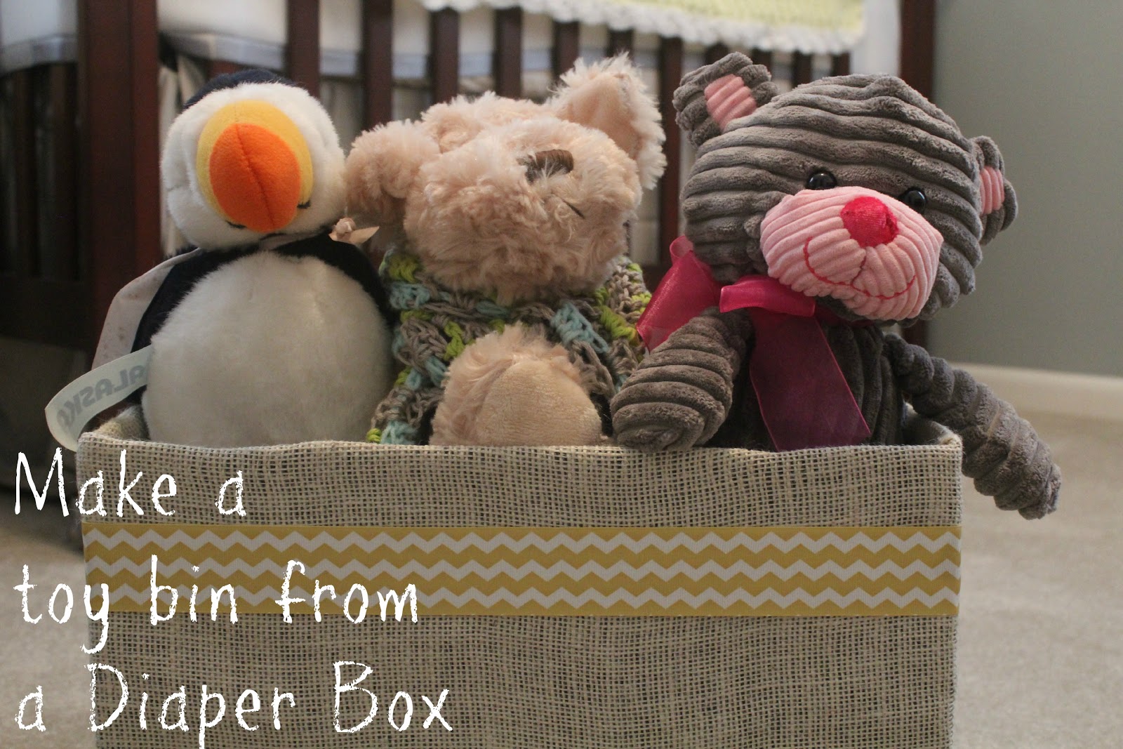 Burlap Wrapped Diaper Box