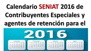 Calendario SENIAT 2016 - Gaceta Oficial Nº 40.797 del 26 de noviembre de 2015